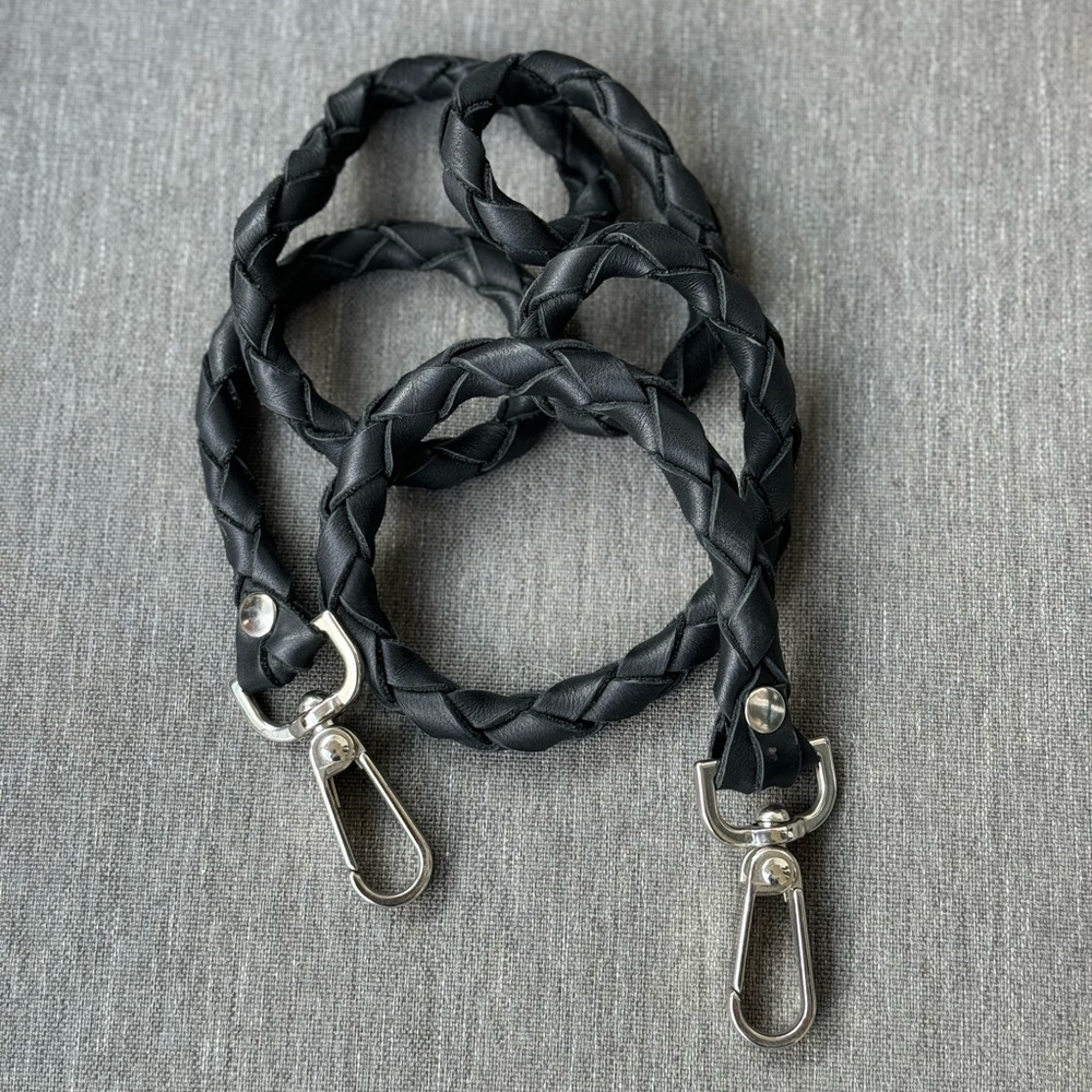 Nena & Co long braided roll strap silver tone hardware